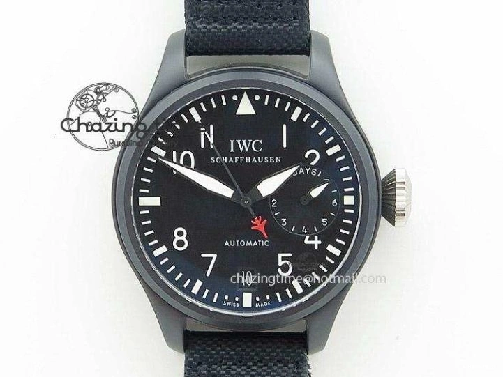 MIROTIME 1229 Durable Pilot Top Gun IW326901 M+F 1:1 Best Edition Black Dial on Black Nylon Strap MY 7003